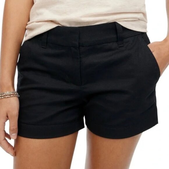 J.Crew Classic Chino Shorts 3.5 Inch Inseam 100% Cotton Black Size 0 - Picture 1 of 6